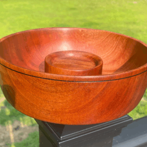 Sapele 12 inch chip and dip bowl