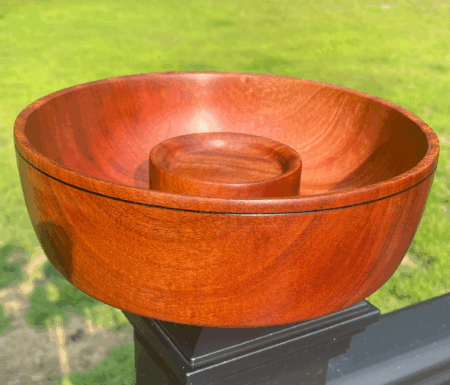 Sapele 12 inch chip and dip bowl