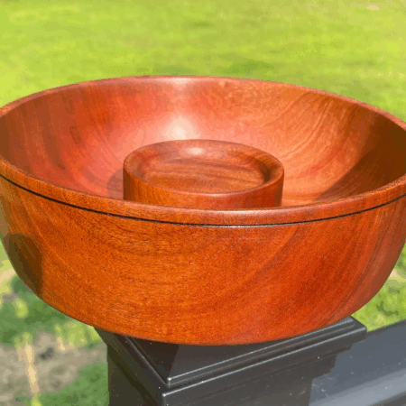 Sapele 12 inch chip and dip bowl